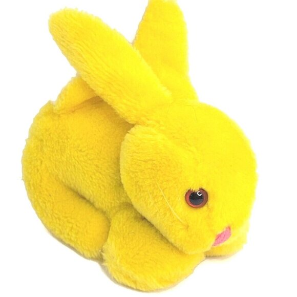VINTAGE Etone Bunny Rabbit 7" Yellow Plush Clear Whiskers Easter Spring 1978 - Picture 1 of 8